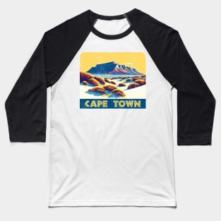 Vintage Cape Town Travel Poster Sticker | Howzit South Africa | Explore Table Mountain Baseball T-Shirt